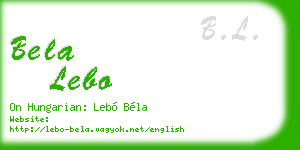 bela lebo business card