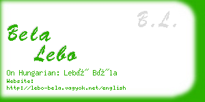 bela lebo business card